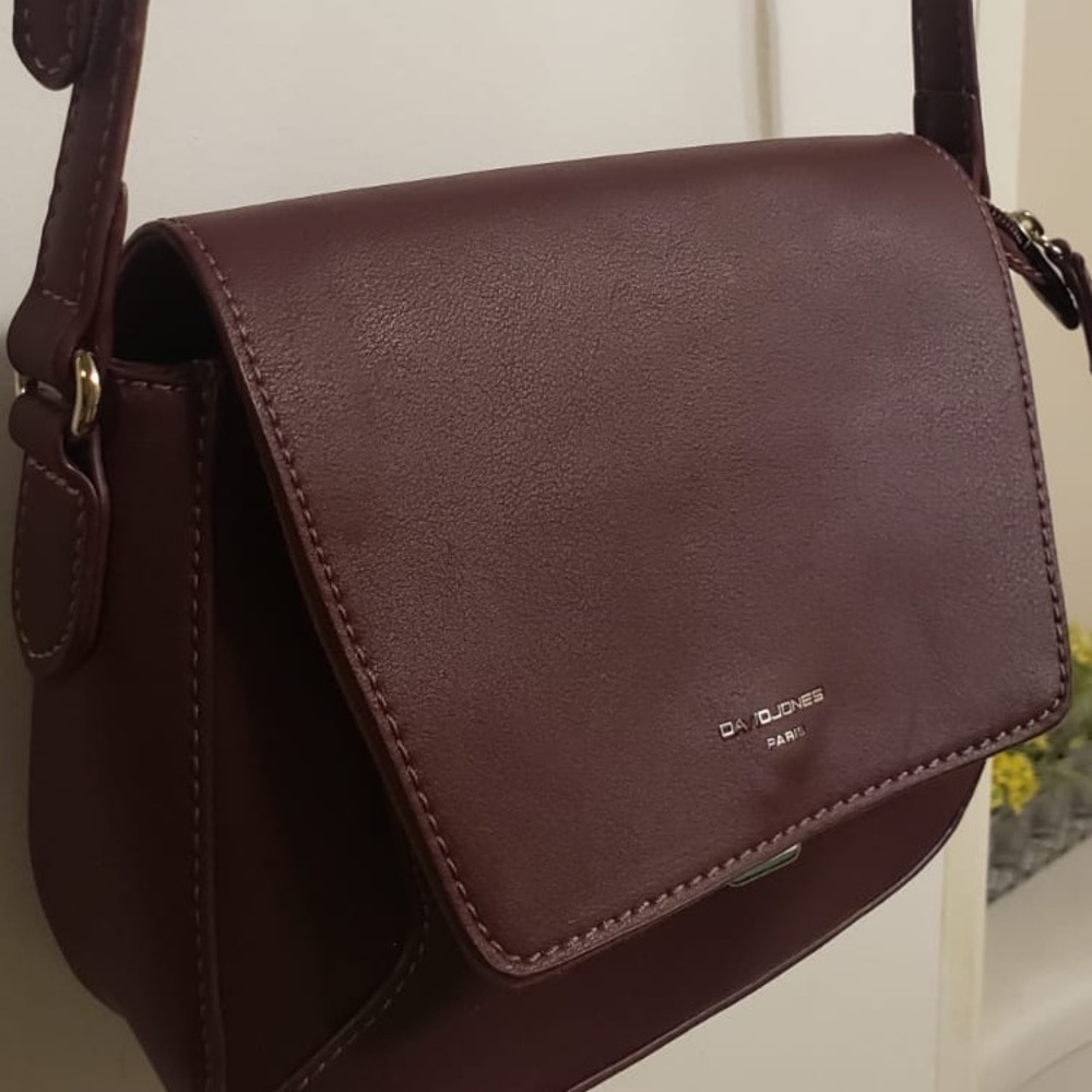 David Jones Deep Burgundy Crossbody Bag